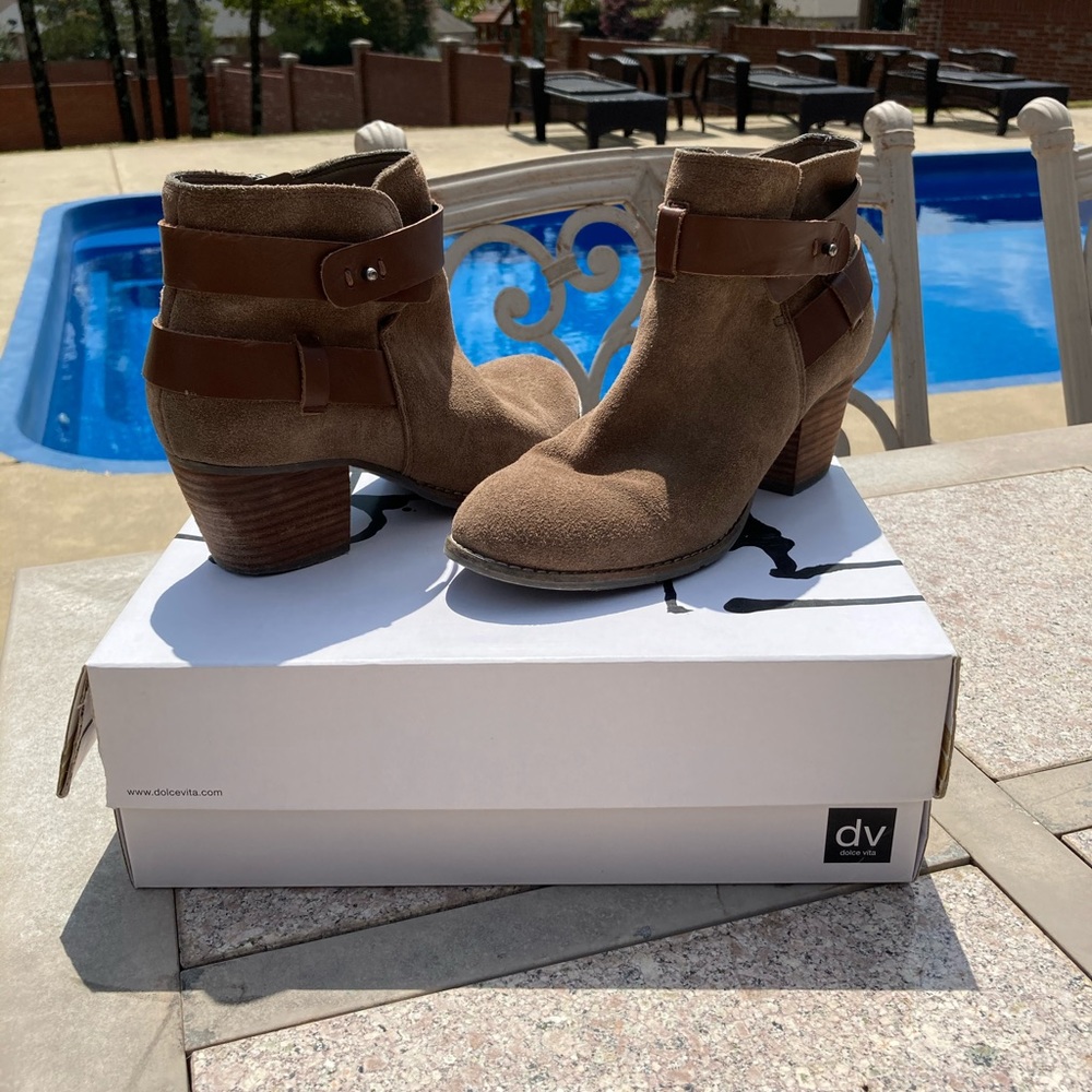 Dolce Vita Taupe Suede Bootie Boots